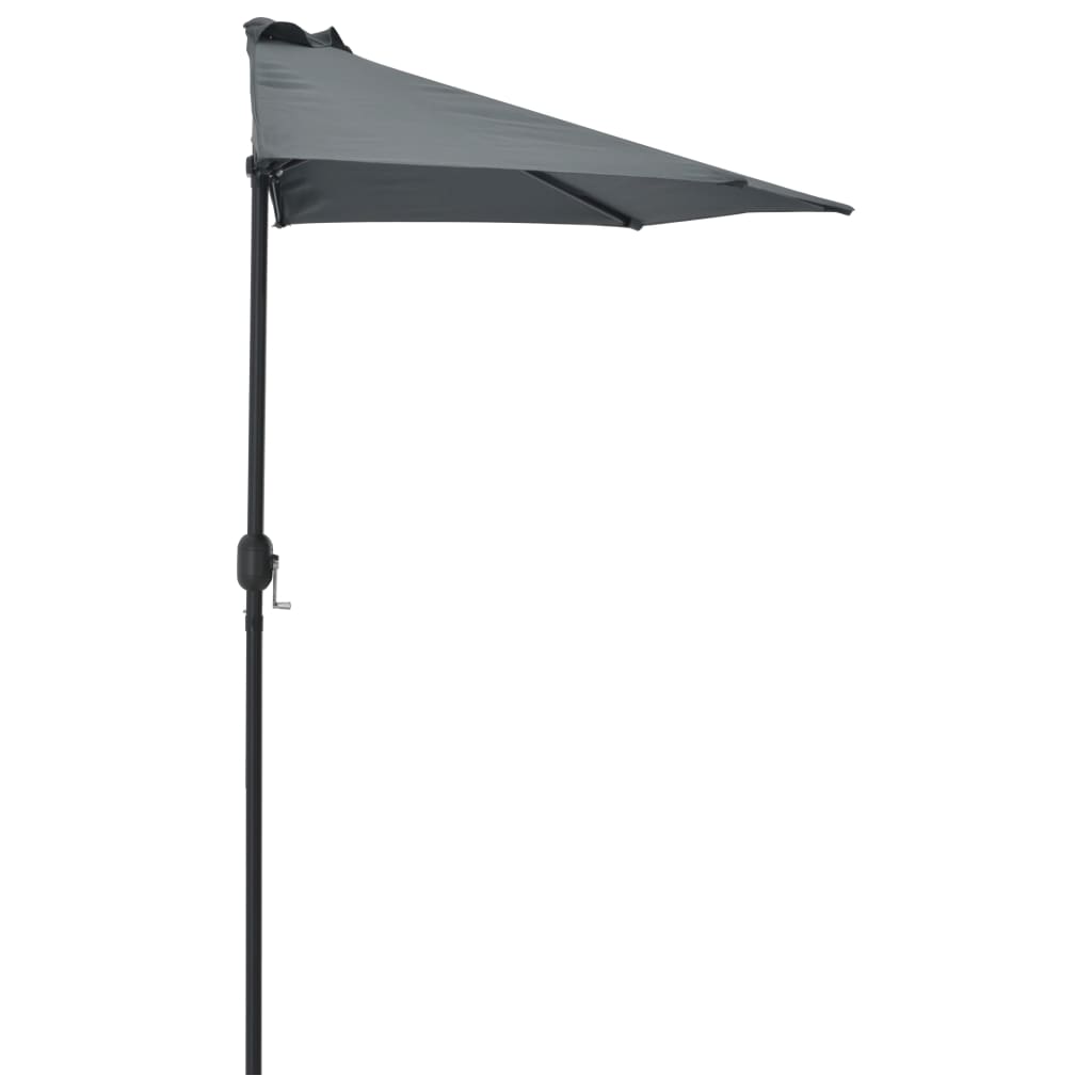 NNEVL Balcony Parasol with Aluminium Pole Anthracite 270x135 cm Half-3