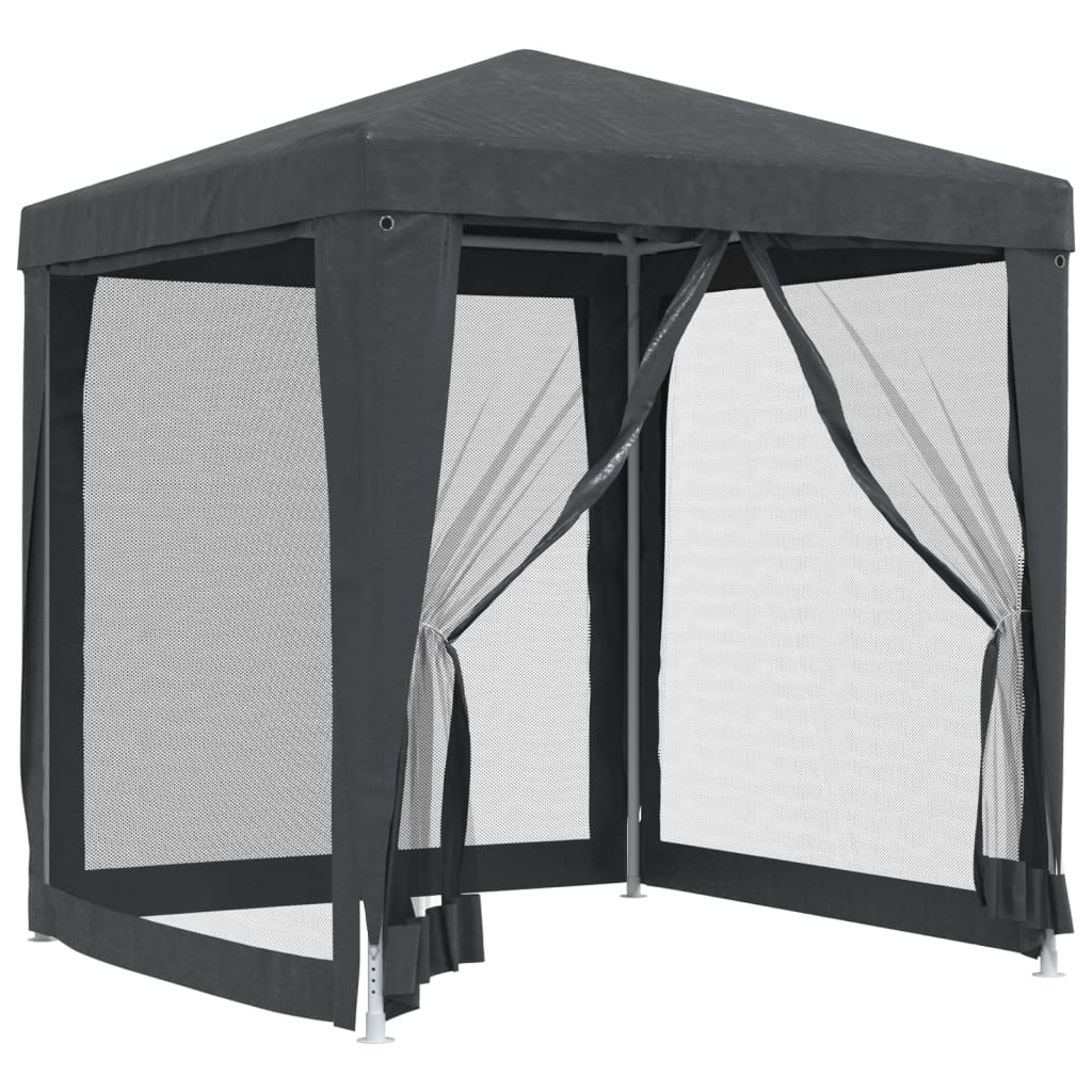 NNEVL Party Tent with 4 Mesh Sidewalls Anthracite 2x2 m HDPE-1