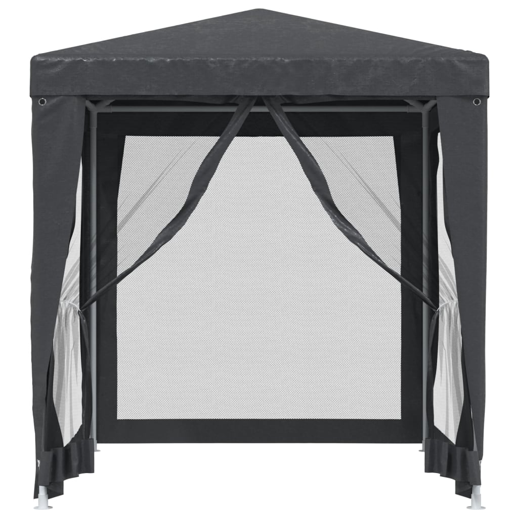 NNEVL Party Tent with 4 Mesh Sidewalls Anthracite 2x2 m HDPE-2