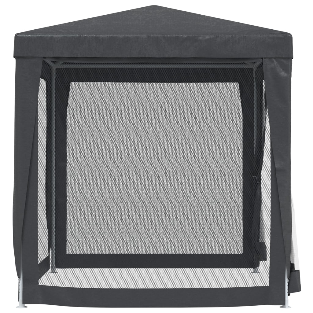 NNEVL Party Tent with 4 Mesh Sidewalls Anthracite 2x2 m HDPE-3