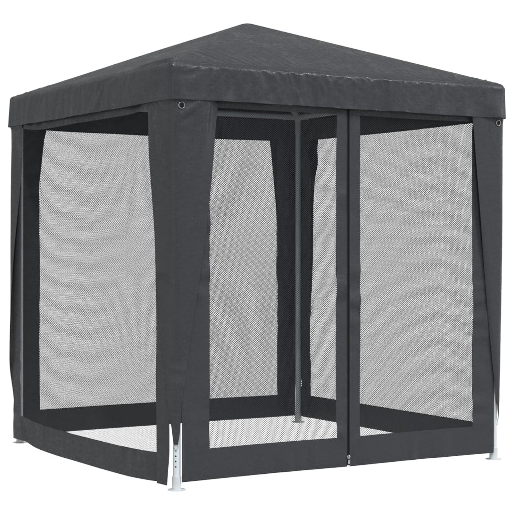 NNEVL Party Tent with 4 Mesh Sidewalls Anthracite 2x2 m HDPE-4