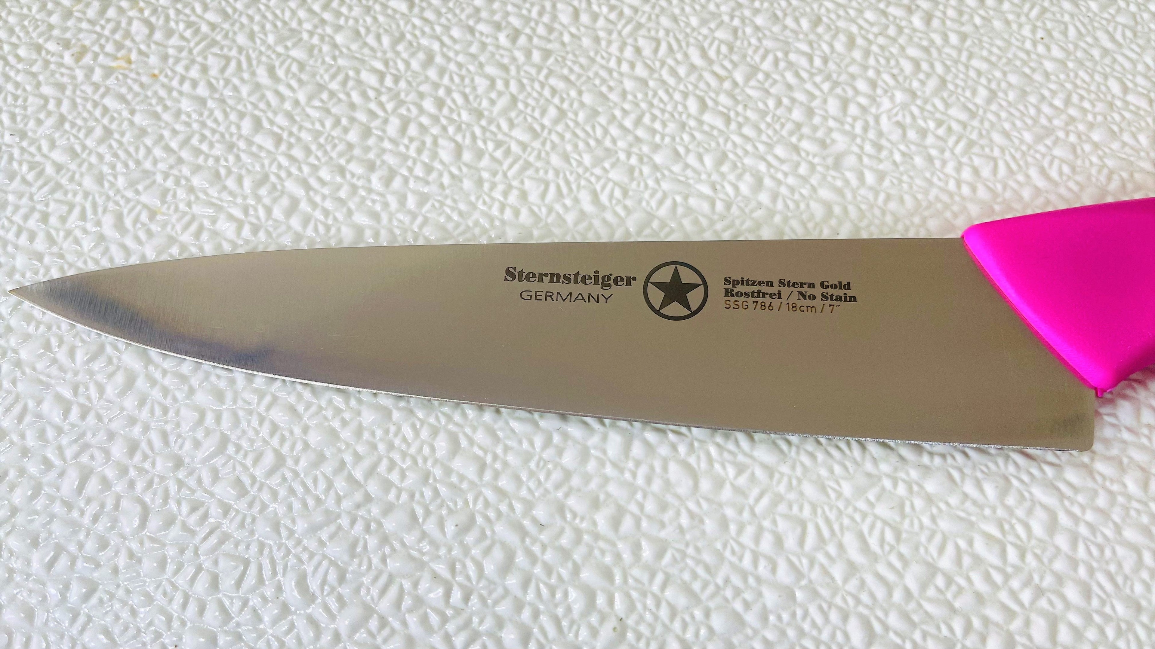Ergo Chef's Knife in Pink handle-1