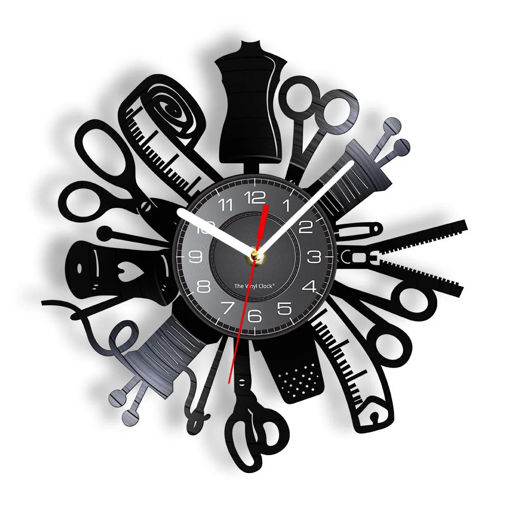 NNEOBA Vintage Sewing Machine Wall Clock: Retro Chic for Timeless Decor-0