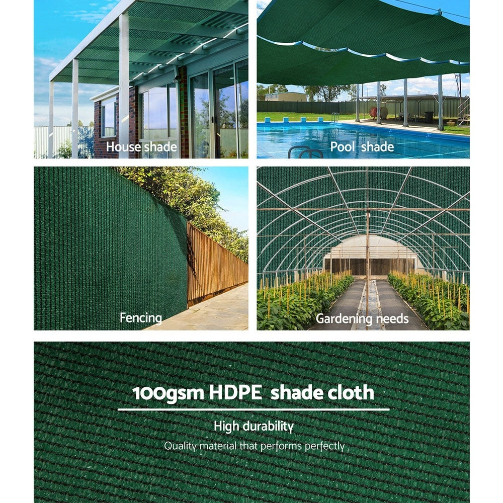 NNEDSZ 50% Sun Shade Cloth Shadecloth Sail Roll Mesh 3.66x20m 100gsm Green-3